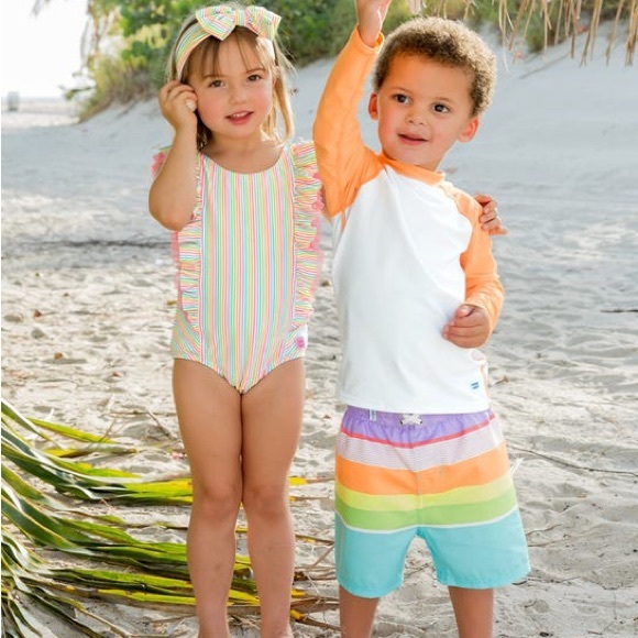 RUFFLE BUTTS - Seersucker Waterfall One Piece - Picture 5 of 16